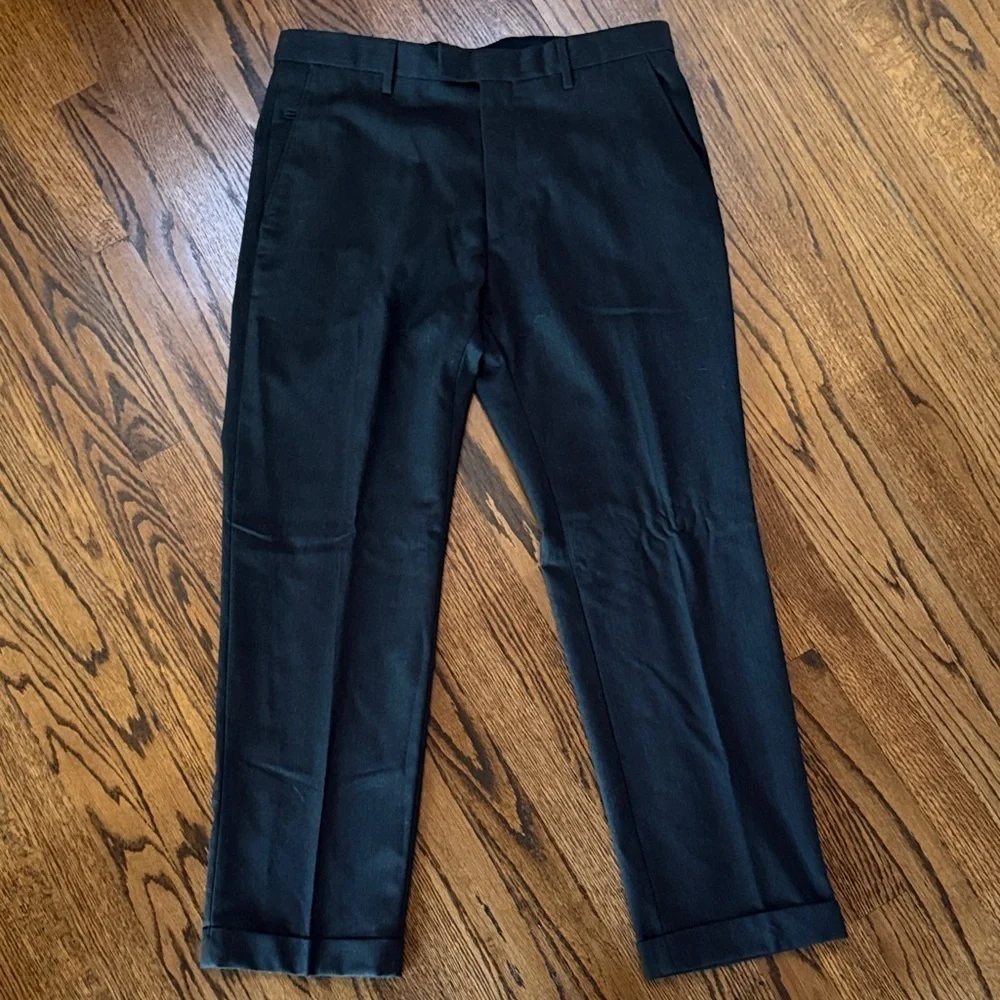 E Banana Republic 34x30 Tailored Slim Fit Office Men's Classic Black Trousers